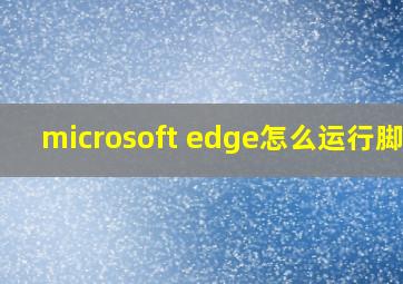 microsoft edge怎么运行脚本